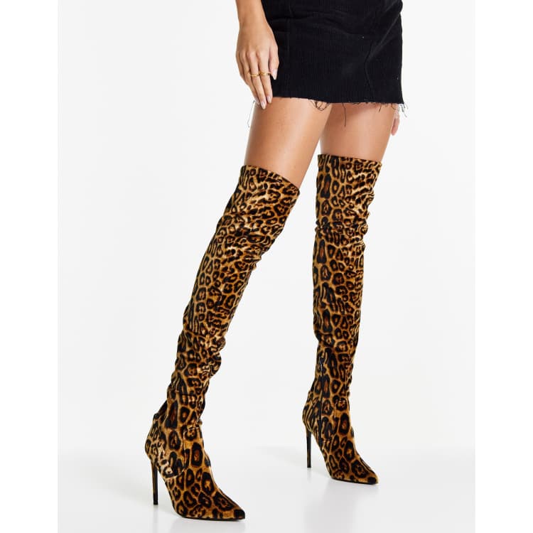 Leopard thigh outlet boots