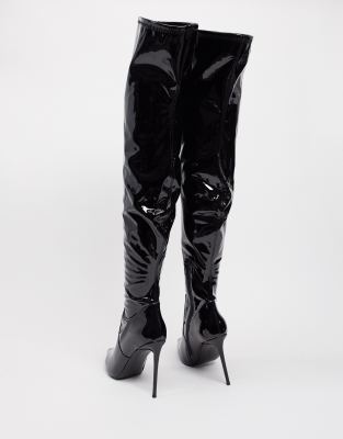 thigh high black boots steve madden