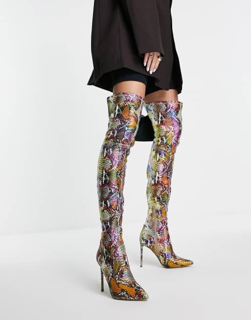 Steve madden multicolor online snakeskin heels