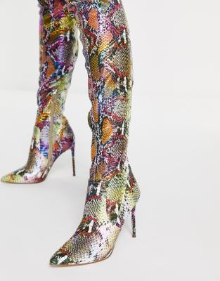 steve madden thigh high snake boots