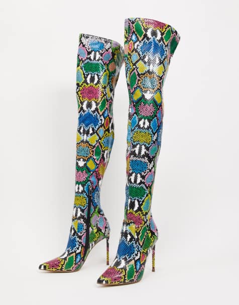 Steve Madden Viktory thigh high boot in bright snake - view 1
