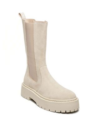 Steve Madden Vivianne calf boots in beige suede - ASOS Price Checker