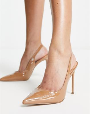 Steve Madden Vividly slingback heeled shoes in camel patent