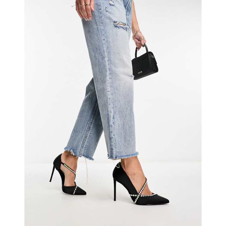 Steve Madden Vivion embellished strap heels in black ASOS