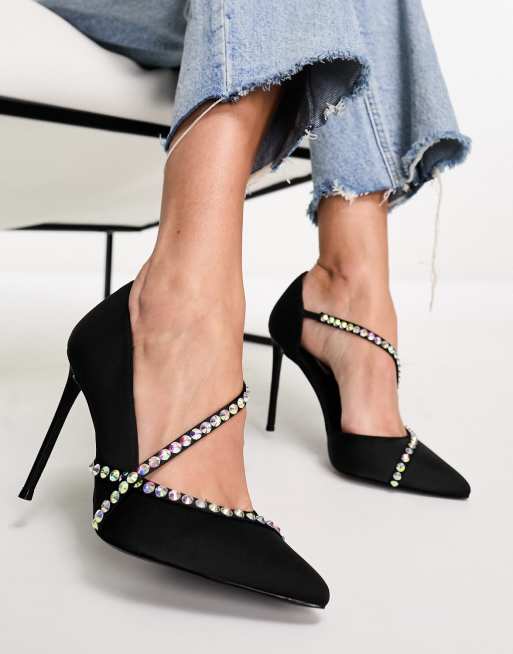 Steve madden black and silver heels sale