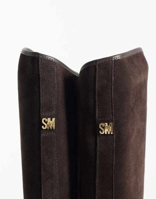 Steve Madden Vlora kniehoge laarzen in bruin suède, 3 van 4