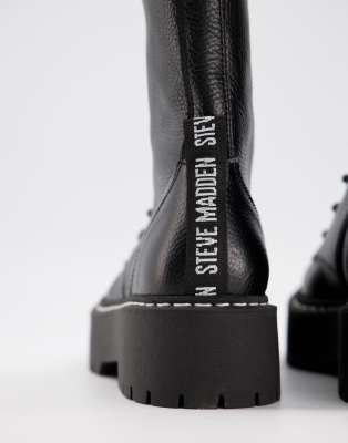 steve madden black lace up booties