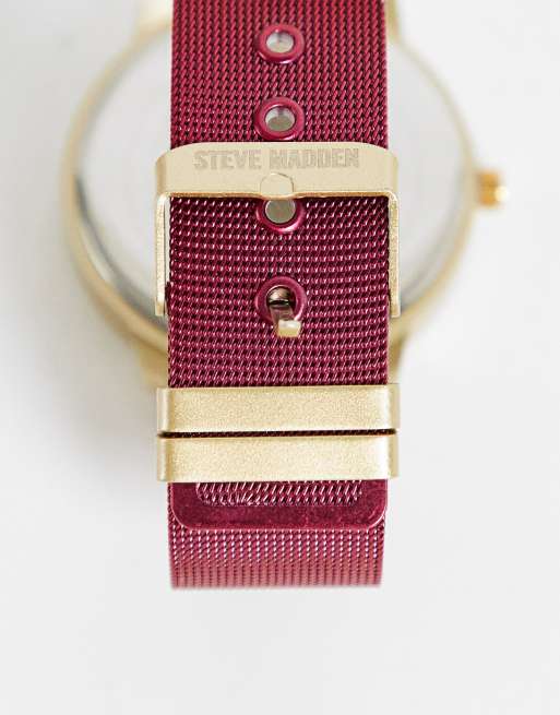 Steve madden dial hot sale mesh band watch