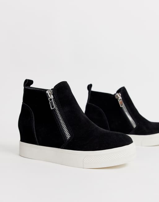 Steve madden wedge sales sneakers black