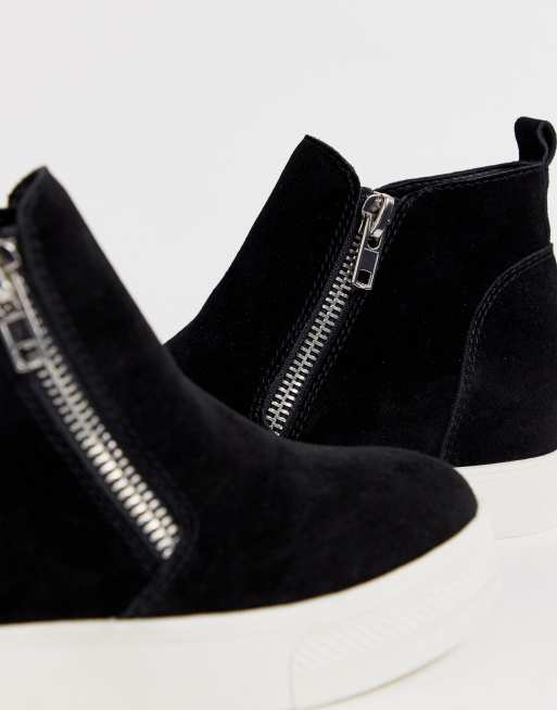 Steve madden wedgie black on sale suede