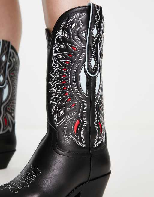 Steve madden black cowboy boots online