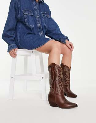 steve madden cowboy boots brown