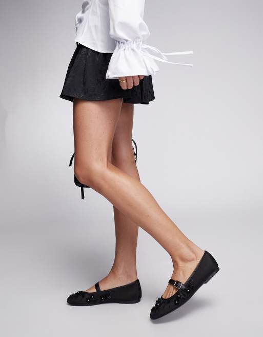 Steve Madden - Wildflower - Ballerines plates en tulle avec fleurs ornées de sequins - Noir , 3 de 4