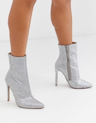 silver rhinestone boots