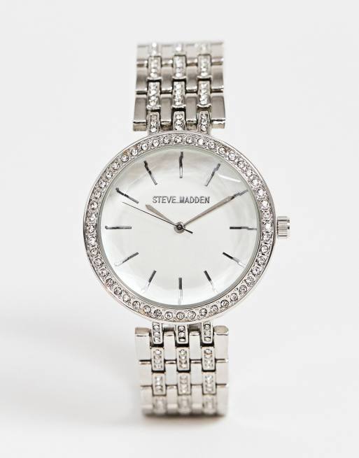 Steve Madden womens bracelet watch in silver