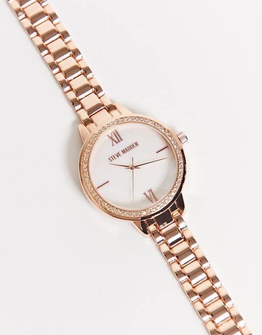 Steve madden shop rose gold watch