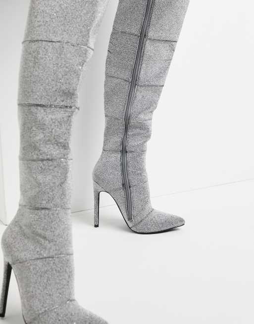 Steve madden silver boots sale