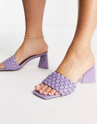 Steve Madden woven triangle heel mule in lilac