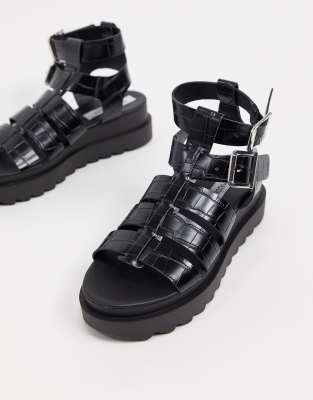steve madden slinky black chunky flatform sandals