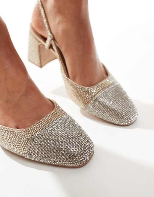 Steve Madden - Zeina-R - Slingback schoenen met hak en versiering in champagne, 4 van 4