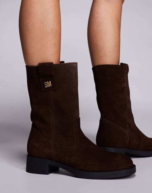 Steve Madden Zethy boots refined boots in suede chocolate ASOS