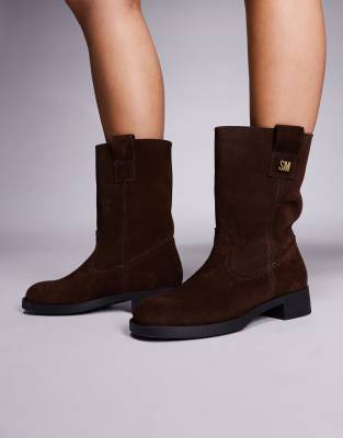Zethy - Bottes élégantes en daim - Chocolat-Brown 38