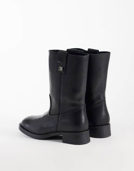 Steve Madden Zethy låga ankelboots i svart läder, 3 av 4