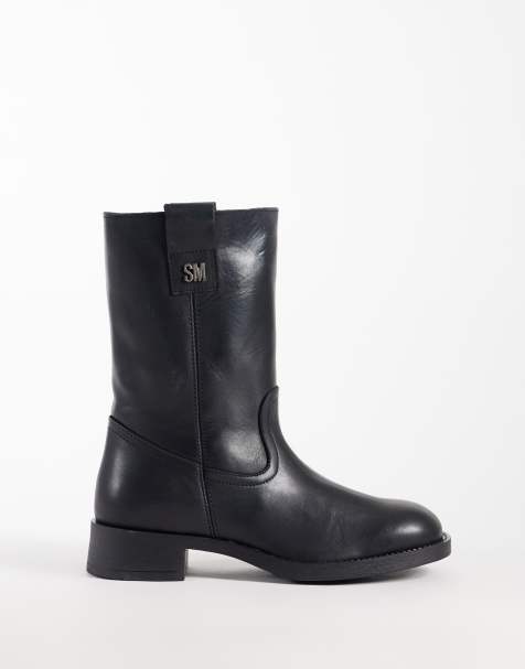 Steve Madden Zethy lave ankelstøvler i sort læder - view 1