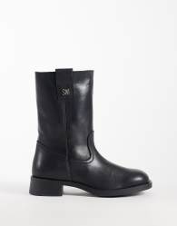 Steve Madden Zethy low ankle boots in black leather