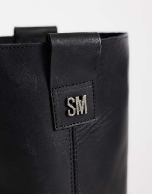 Steve Madden Zethy niedrige Ankle-Boots aus schwarzem Leder, 2 von 4
