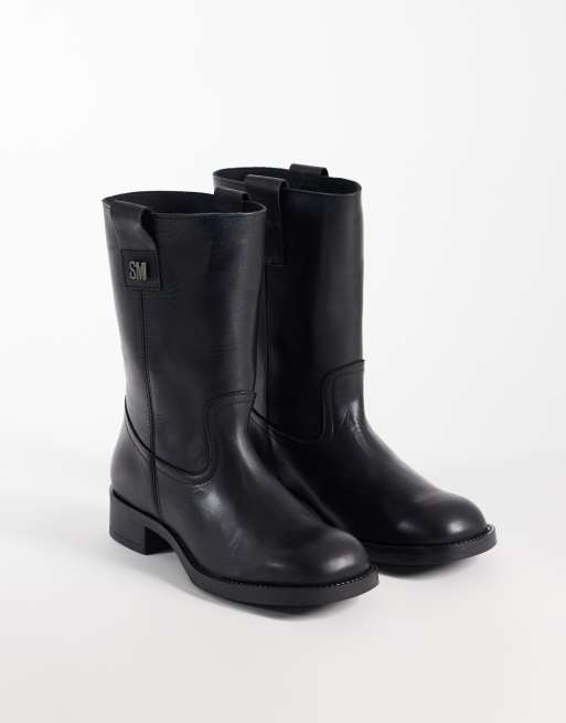 Steve Madden Zethy niedrige Ankle-Boots aus schwarzem Leder, 4 von 4