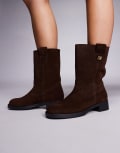 [Steve Madden] Steve Madden Zethy refined boots in suede chocolate-Brown 38 BROWN LEATHER