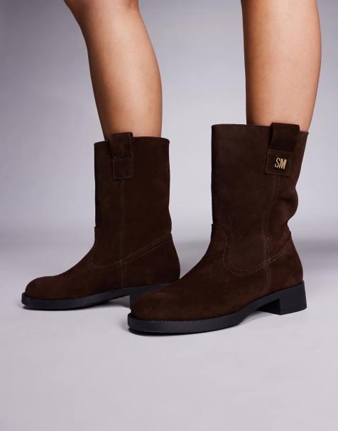 Steve Madden - Zethy - Stivali in camoscio color cioccolato - view 1