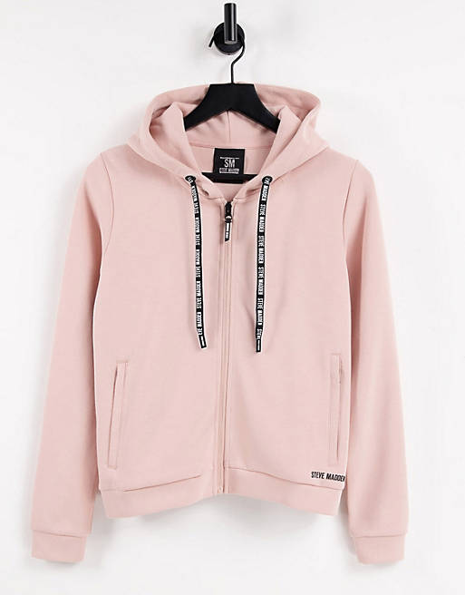 Hoodies & Sweatshirts Steve Madden zip front hoodie in pink 