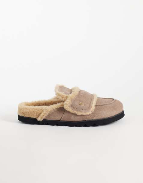 Steve Madden - zuecos Bomb de piel sintética y borreguito en mushroom - view 1