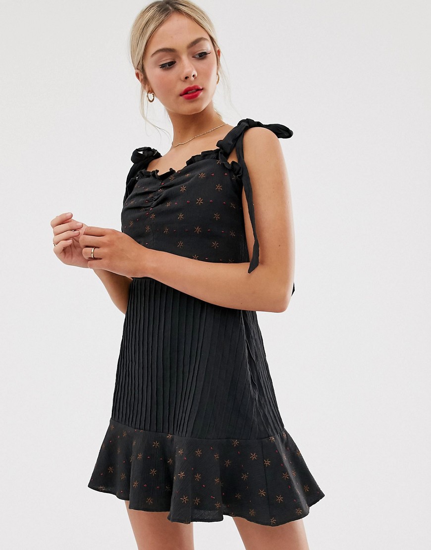 Stevie May - Celeste - Mini-jurk met gerborduurde ster-Zwart