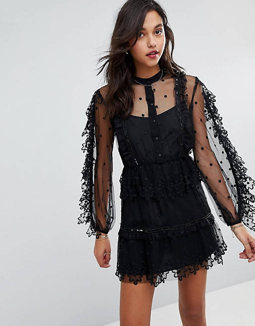 Stevie May Emroidered Floral Lace Mini Dress | ASOS