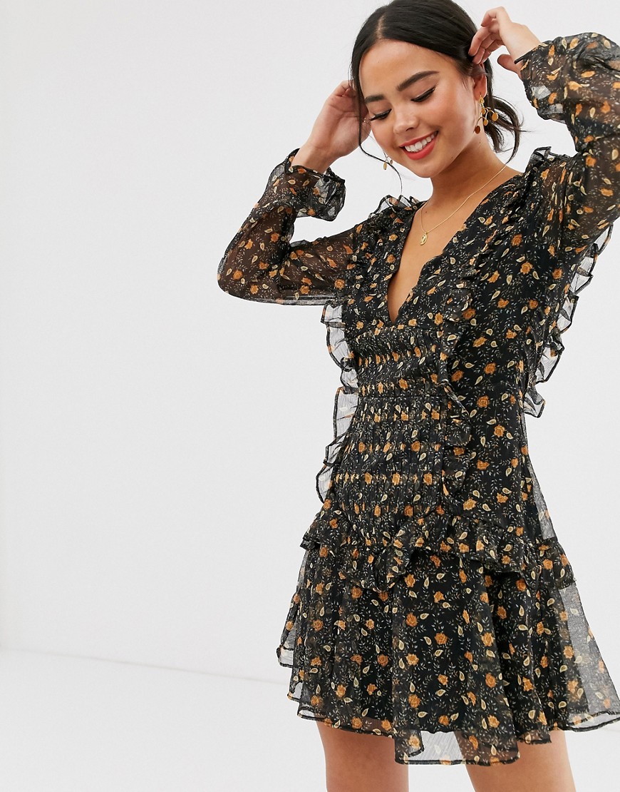 Stevie May - One last time - Mini-jurk met bloemenprint-Zwart