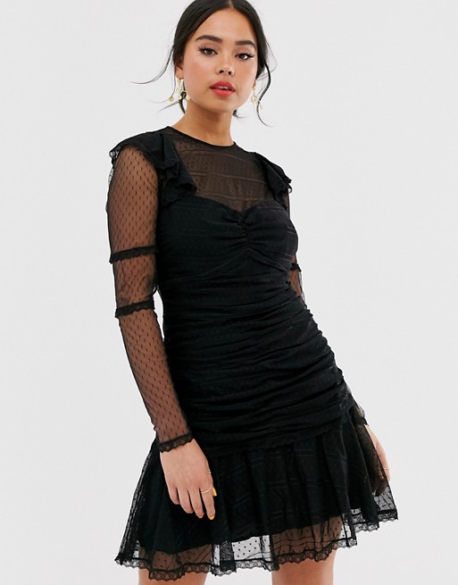 Stevie May sheer glory lace mini dress