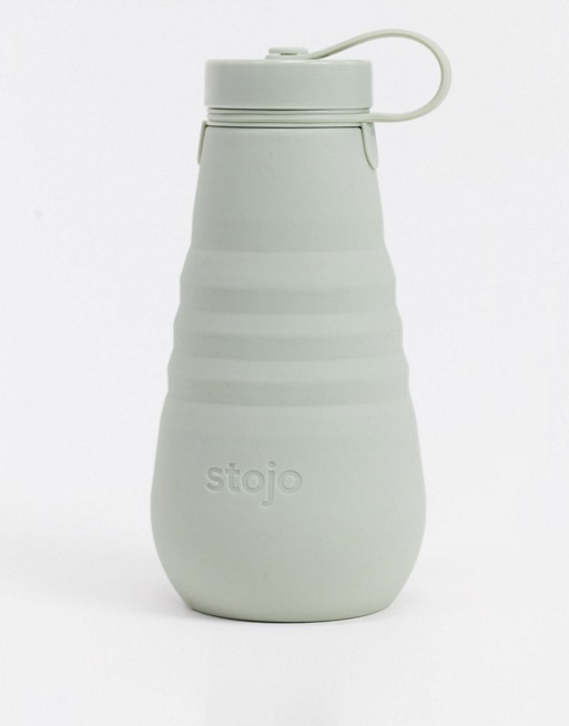 Stojo collapsible 550ml water bottle in sage green