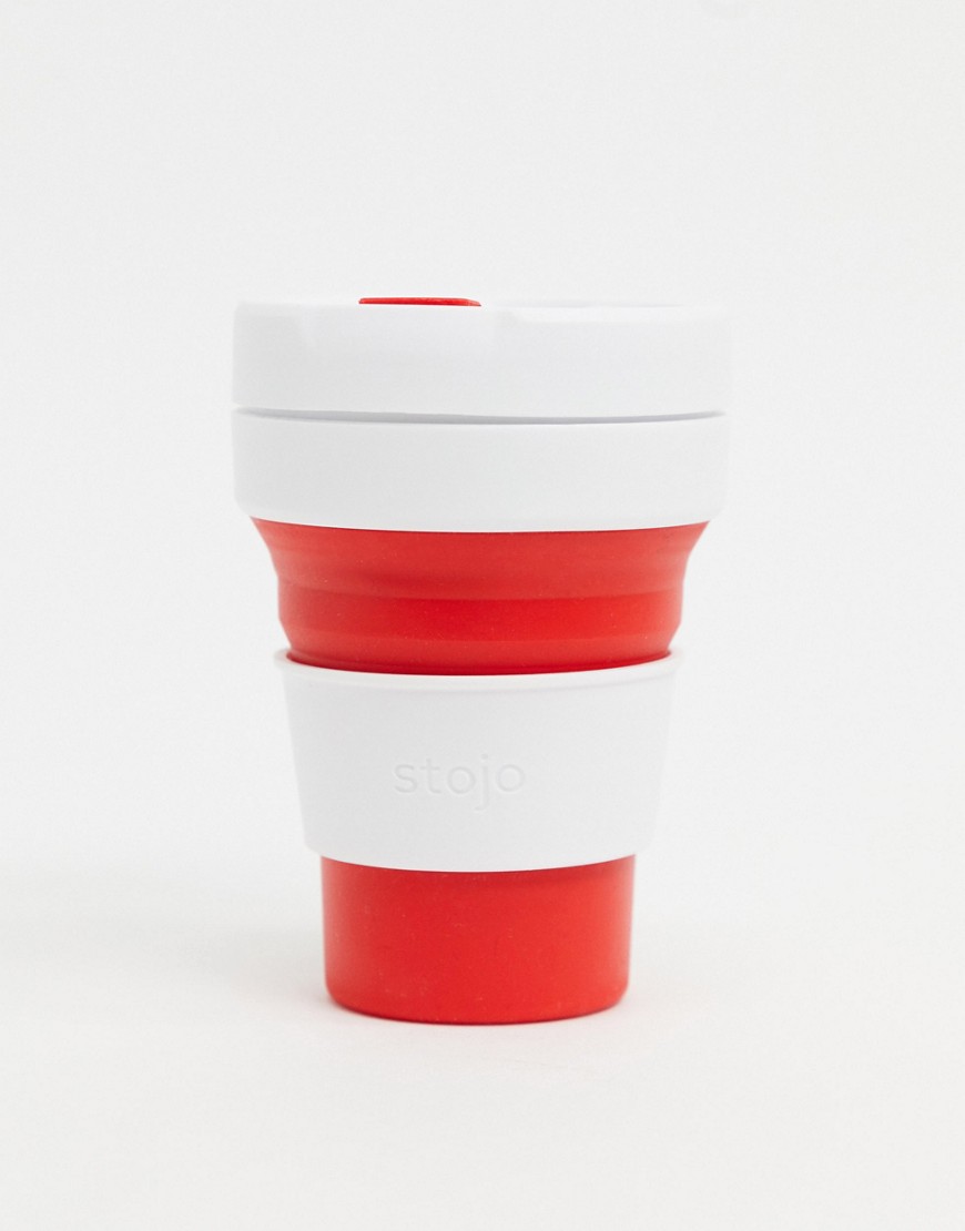 Stojo – Röd kopp i fickstorlek 12oz