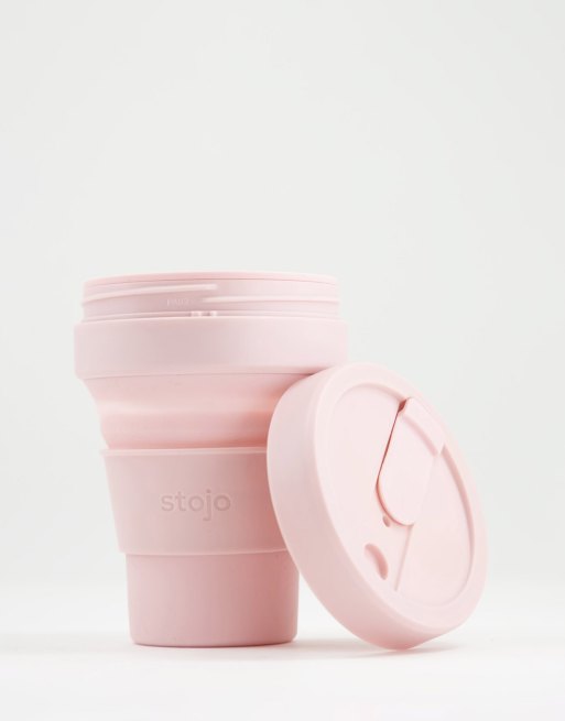 Stojo – Rosa, ihopfällbar vattenflaska, 550ml