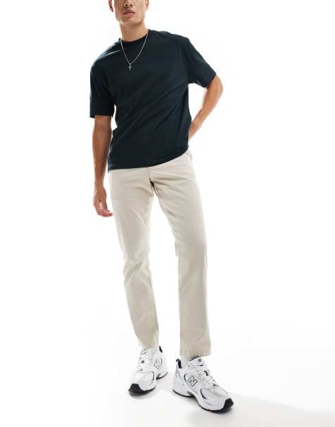 Stone-farvede smalle chinos fra ASOS DESIGN - view 1