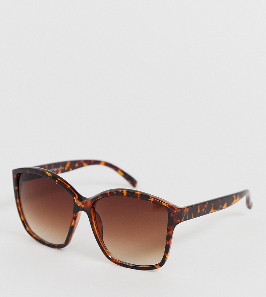 Store solbriller i skildpaddeskæl fra New Look-Brun