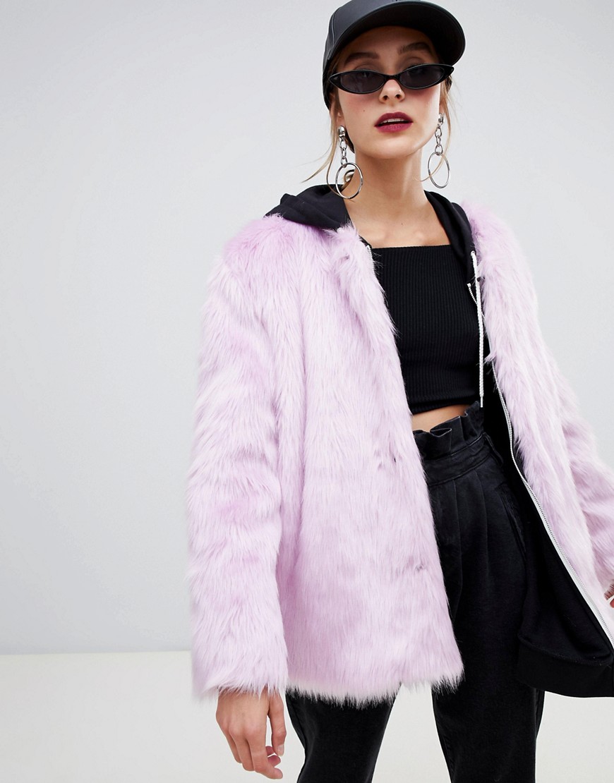 Story Of Lola Faux Fur Jacket-Purple