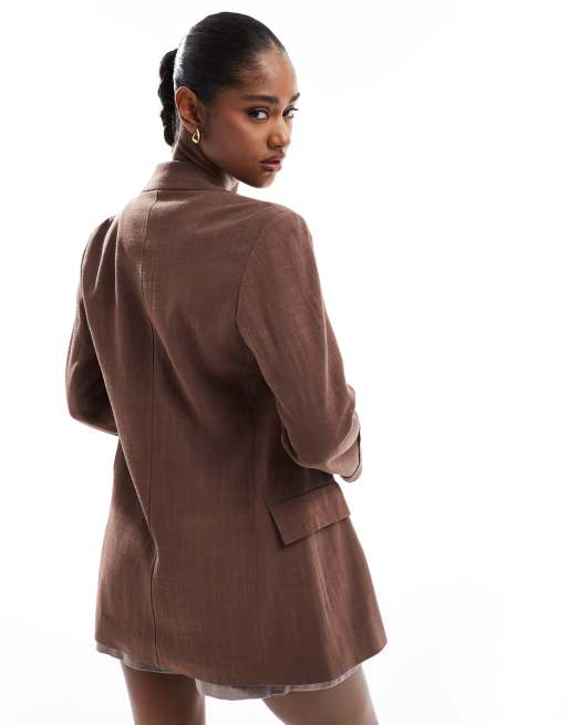 Stradiavrius linen blend blazer in brown