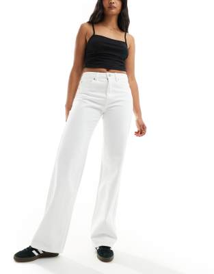 Stradivarius Stradivaraius Wide Leg Dad Jeans In White