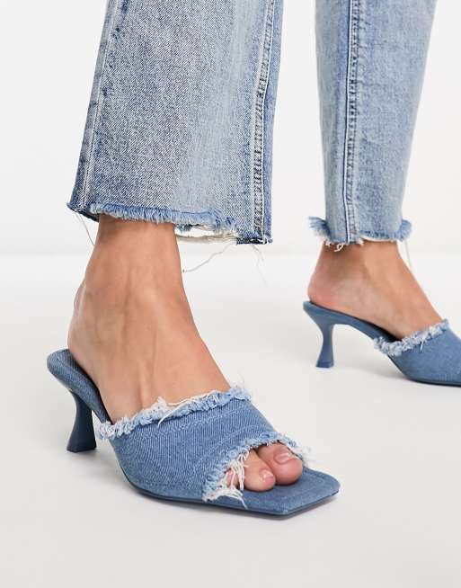 Denim mule hot sale