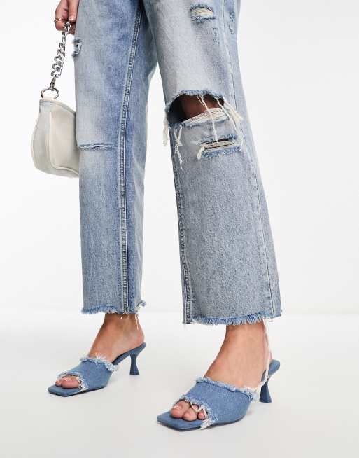 Denim on sale mules heels