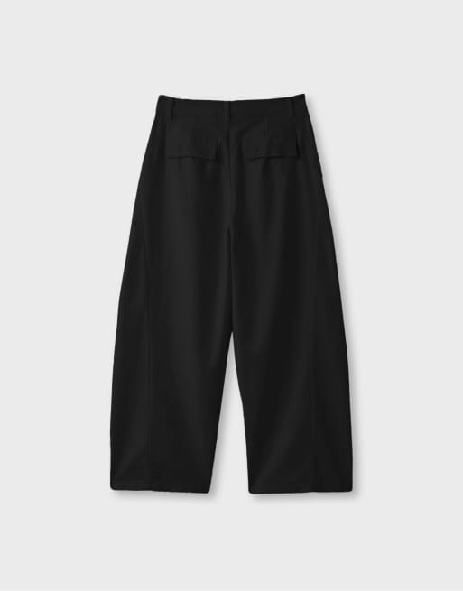 Stradivarius 100 % Baumwolle Barrel-Hose in Schwarz, 7 von 7